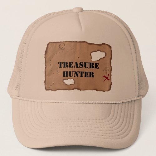 Hat Treasure Hunter on an Old Map Trucker Hat