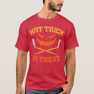 Hat Trick Or Treat Ice Hockey Halloween Boy Men Pl T-Shirt