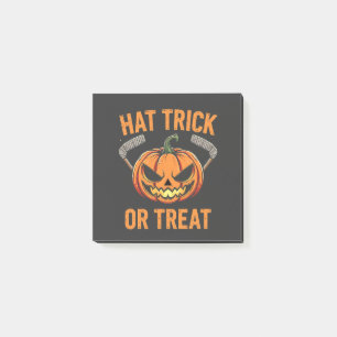 Hat Trick or Treat Spooky Halloween ice Hockey Post-it Notes