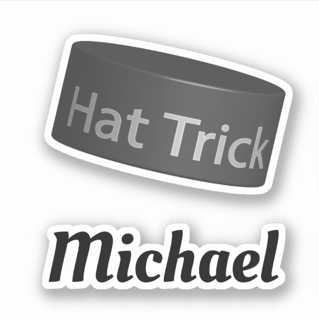 Hat Trick Puck with Custom Name Sticker (Front)