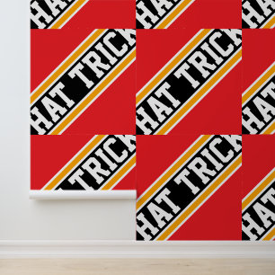 HAT TRICK Tiled Bright Red Yellow Black Stripes Wallpaper
