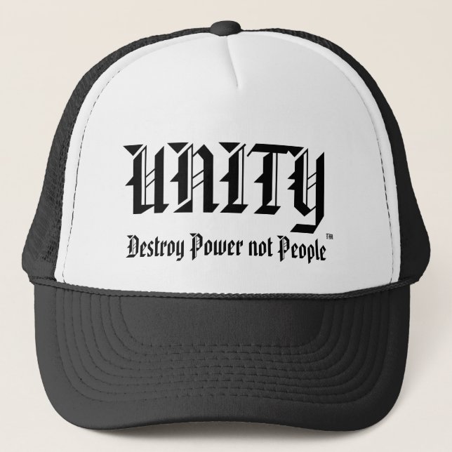 Hat UNITY, Destroy Power not People (Front)