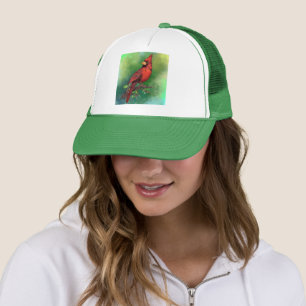 Hat with Cardinal Bird