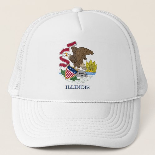 Hat with Flag of  Illinois State _ USA