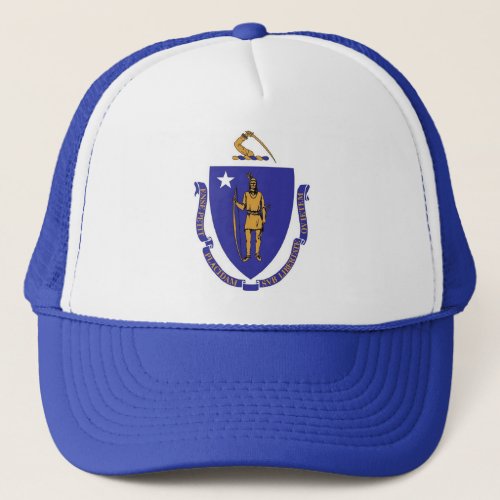 Hat with Flag of Massachusetts State _ USA