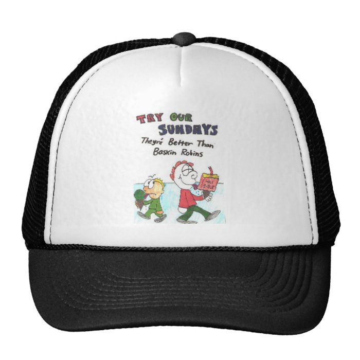 Hat with funny church sayings