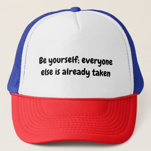 hat with quote