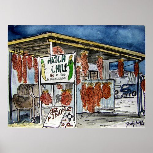 hatch chili new mexico art poster