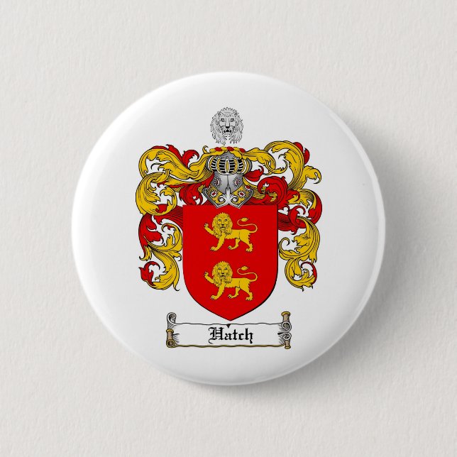 HATCH FAMILY CREST -  HATCH COAT OF ARMS PINBACK BUTTON (Front)