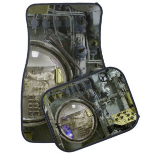 hatch on an old retro submarine car floor mat