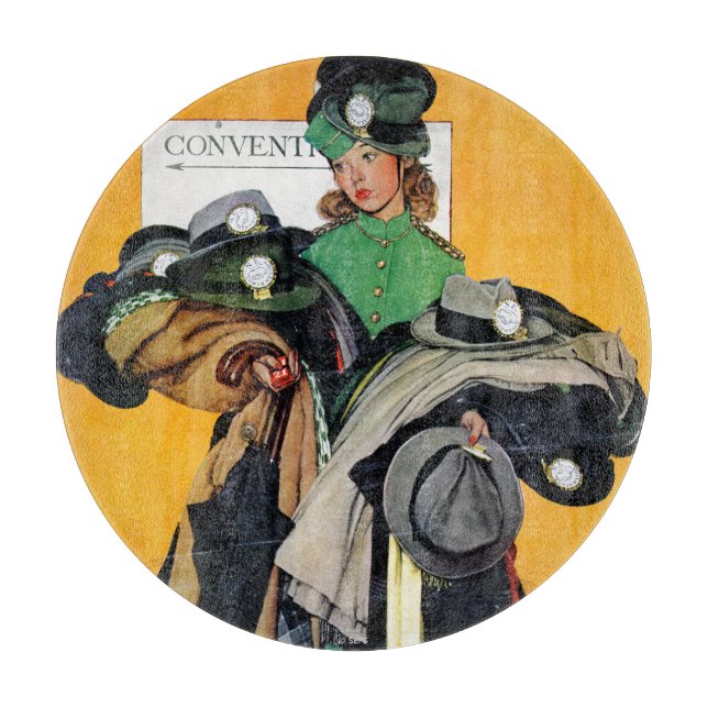 Hatcheck Girl Cutting Board (Front)