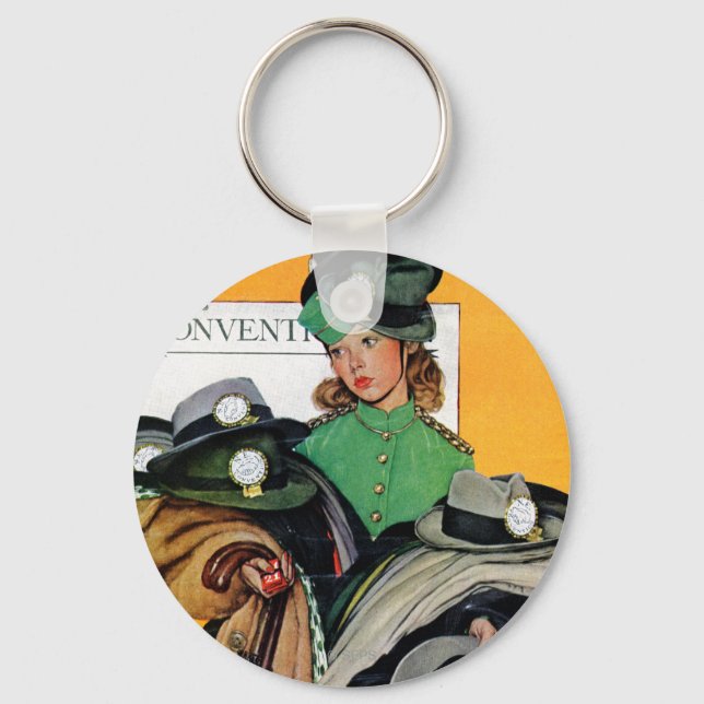 Hatcheck Girl Keychain (Front)