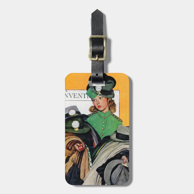 Hatcheck Girl Luggage Tag (Front Vertical)