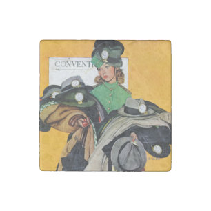 Hatcheck Girl Stone Magnet