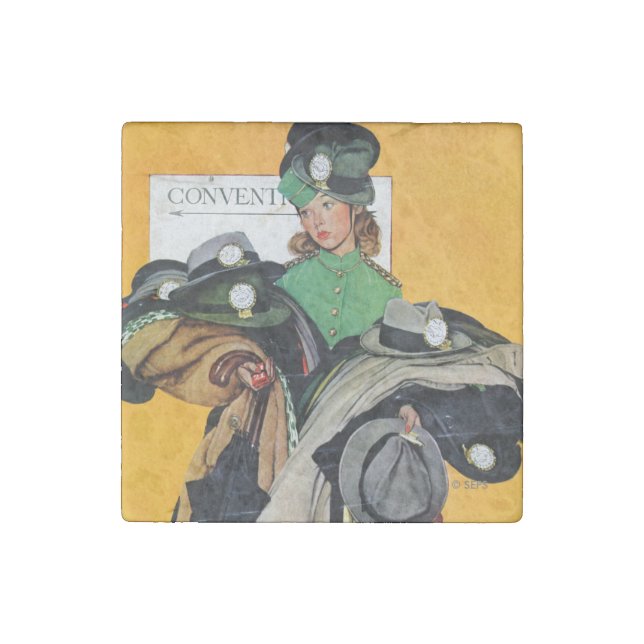 Hatcheck Girl Stone Magnet (Front)
