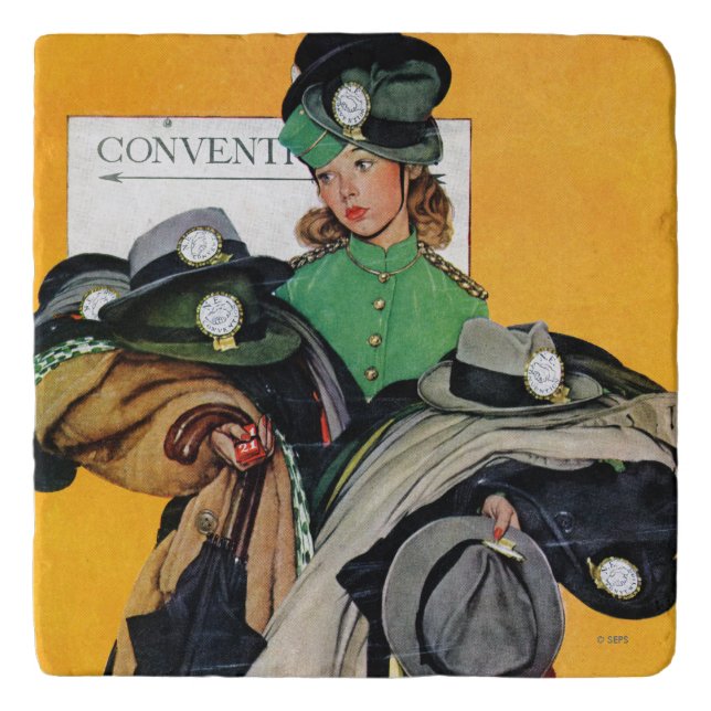 Hatcheck Girl Trivet (Front)