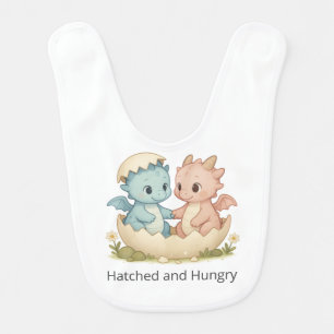 Hatched and Hungry Cute Baby Dragon Bib Gift