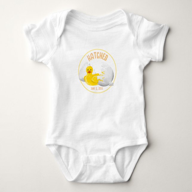 Hatched Baby Birthday Baby Bodysuit (Front)