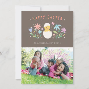 Hatched Easter Card - Chocolate