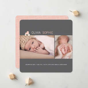 Hatched Egg Baby Chick Girl Birth Announcement