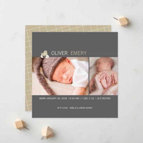 Hatched Egg Baby Chick Photo Birth Announcement