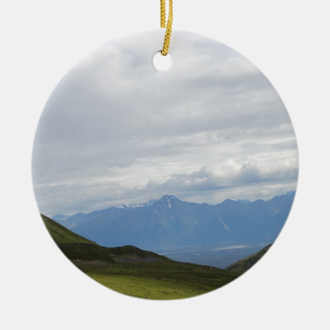 Hatchers Pass Mountain View Alaska Ceramic Ornament (Front)