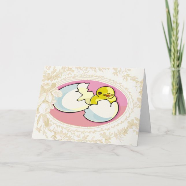 Hatching Baby Chick Easter Card (Front)