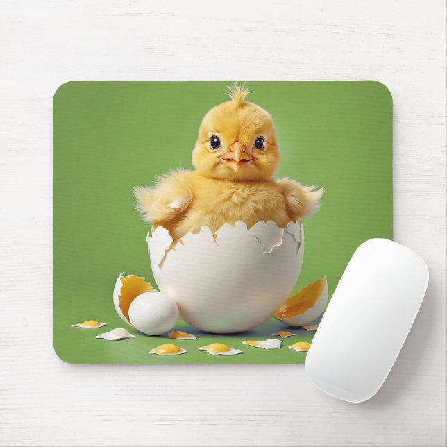 Hatching Baby Chick Mouse Pad (With Mouse)