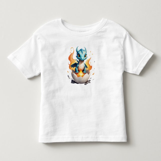 Hatching Baby Dragon Kids Fantasy Toddler T-shirt (Front)