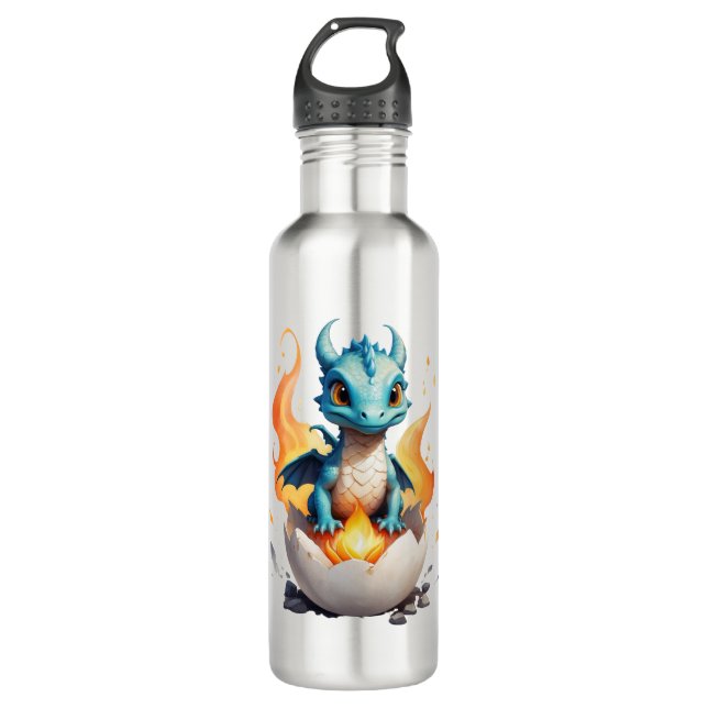 Hatching Baby Dragon  Stainless Steel Water Bottle (Front)