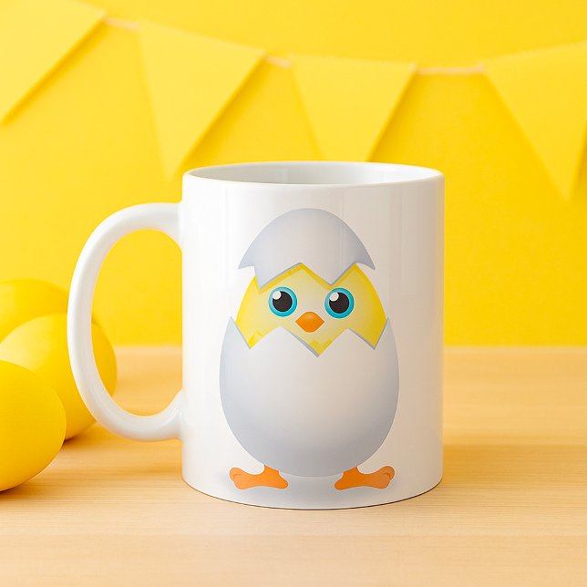 Hatching Chick Yellow Baby Chicken in Egg Shell Coffee Mug (Creator Uploaded)