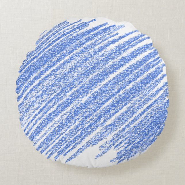 Hatching colored pencil scratch round pillow (Front)