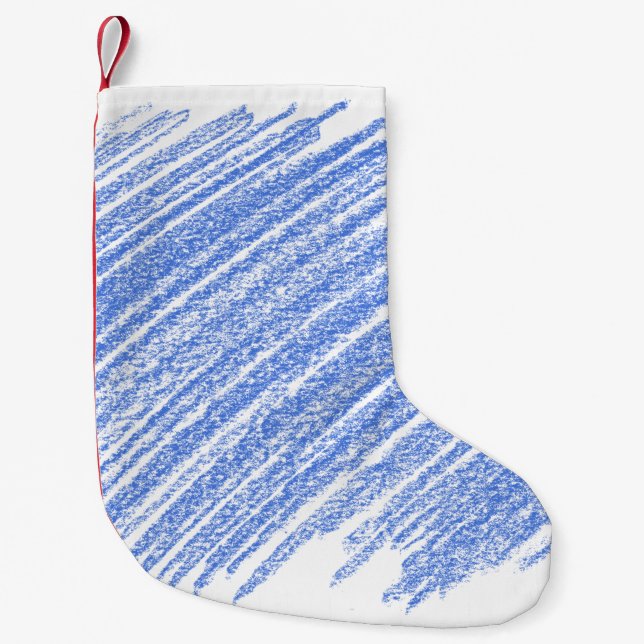 Hatching colored pencil scratch small christmas stocking (Front)