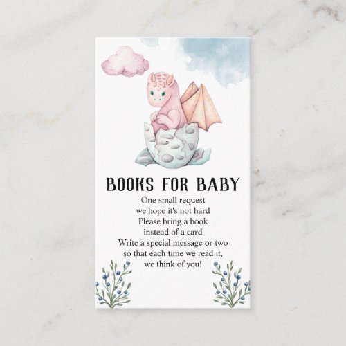 Hatching Dragon Baby Shower Books For Baby   Enclosure Card