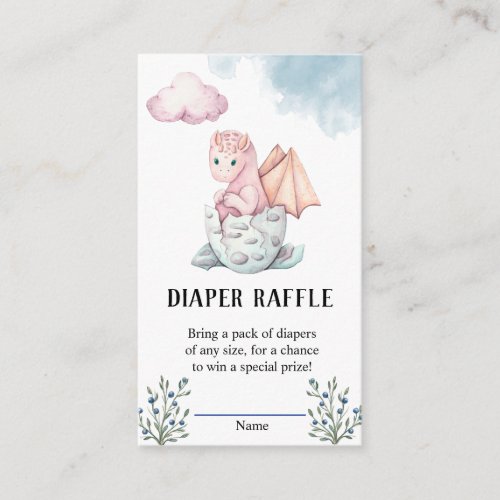 Hatching Dragon Baby Shower Diaper Raffle   Enclosure Card