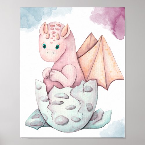 Hatching Dragon Display Poster
