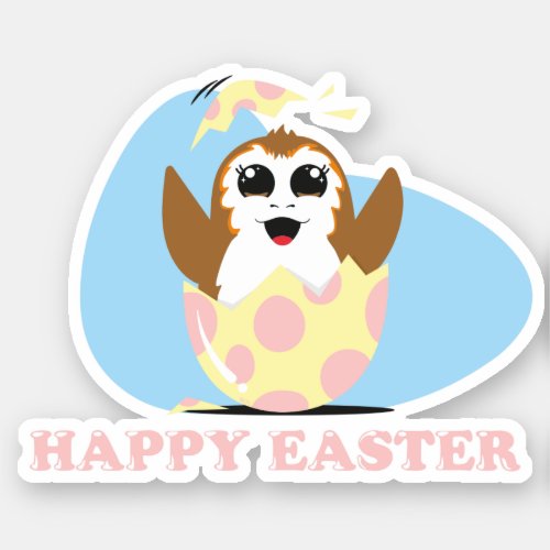 Hatching Easter Porg Sticker
