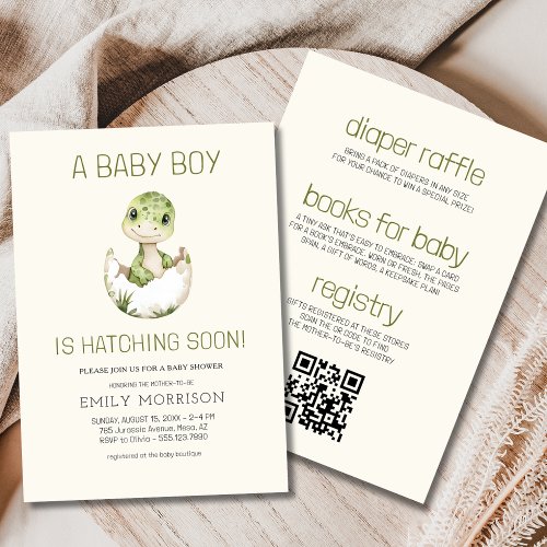 Dinosaur baby shower invitation