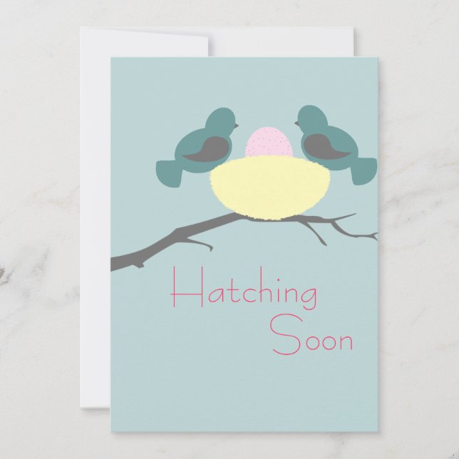 Hatching Soon - Baby Girl Invitation (Front)