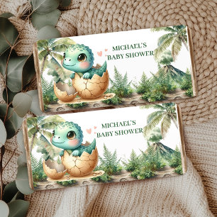 Hatching Soon Blue Dino Baby Shower Hershey Bar
