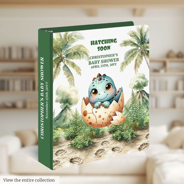 Hatching Soon Boy Album Personalized Dino Egg  3 Ring Binder (Hatching Soon Boy Album Personalized Dino Egg 3 ring binder)