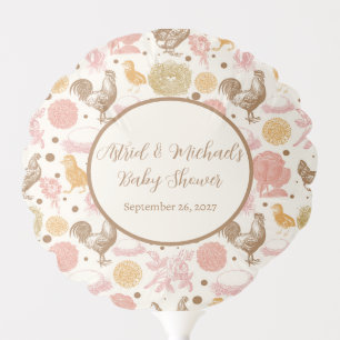 Hatching Soon Chicken Girl Baby Shower Balloon