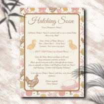 Hatching Soon Chicken Girl Baby Shower by Mail Invitation