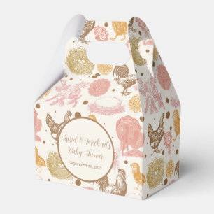 Hatching Soon Chicken Girl Baby Shower Favor Boxes