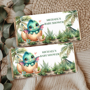 Hatching Soon Cute Dino Baby Shower Hershey Bar