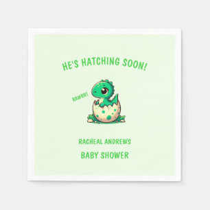 Hatching soon Dinosaur Baby Shower Baby Shower Napkins