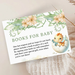 Hatching Soon Dinosaur Baby Shower Books For Baby Enclosure Card