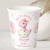 Hatching Soon Dinosaur Baby Shower Girl Pink