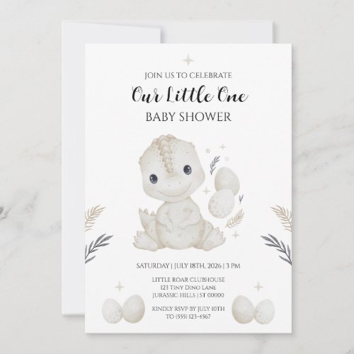Hatching Soon Dinosaur Baby Shower Invitation