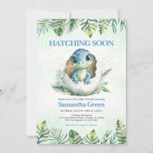 Hatching Soon Dinosaur Baby Shower Invitation